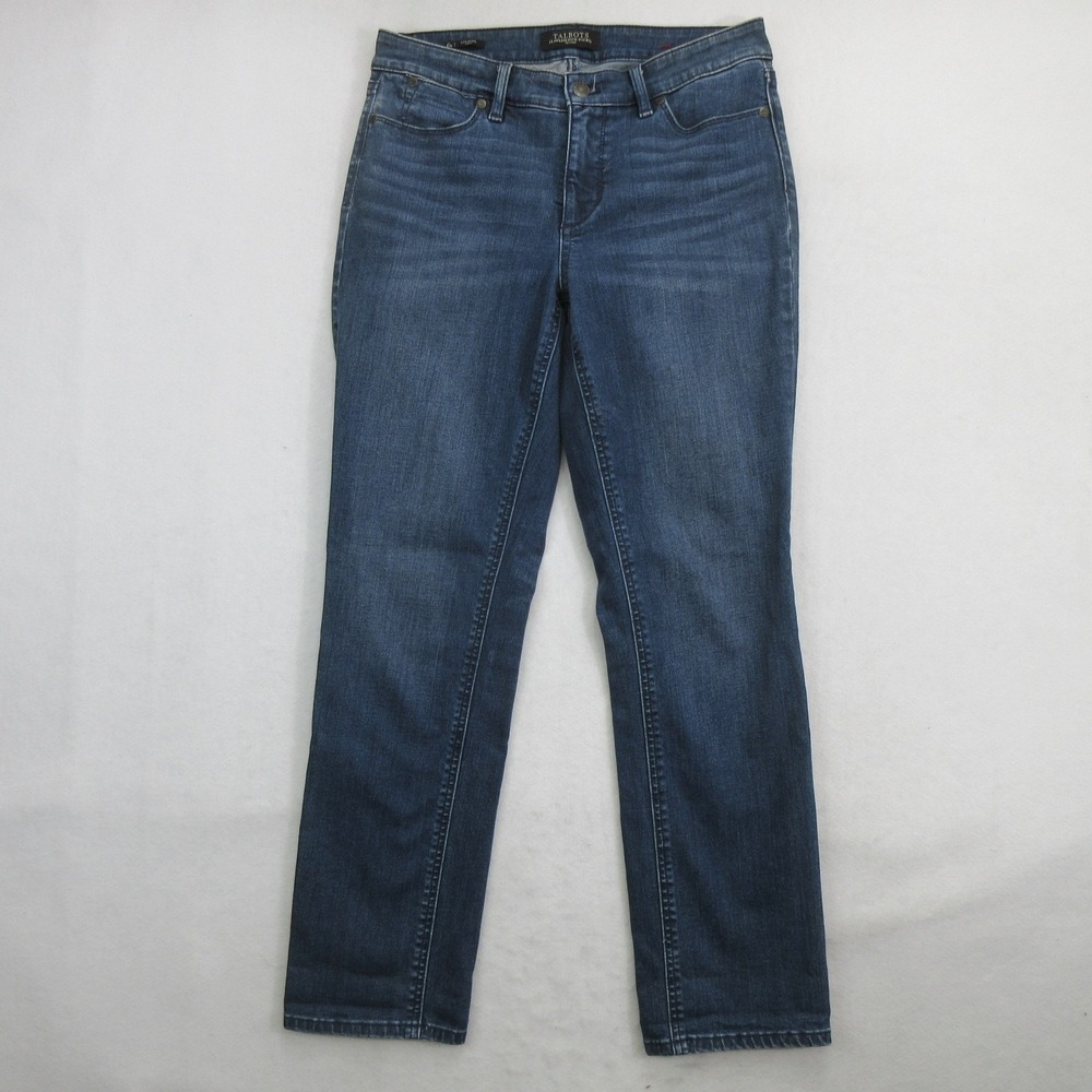 Talbots Women's Jeans Size 6P Flawless Five-Pocket Curvy Straight Leg Dark Blue